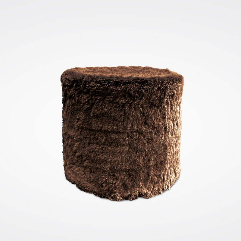 Pouf en fausse fourrure