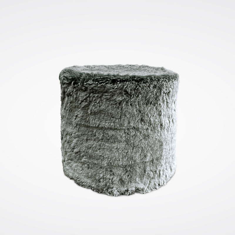 Pouf en fausse fourrure