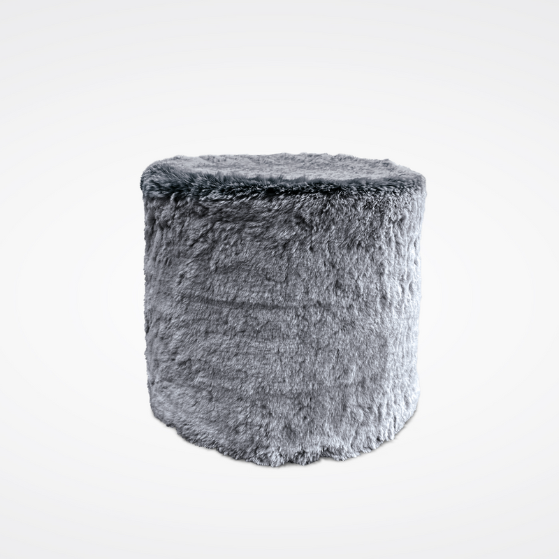 Pouf en fausse fourrure