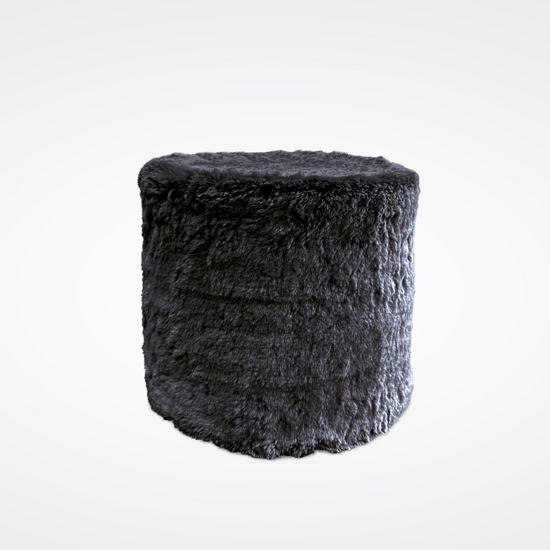 Pouf en fausse fourrure