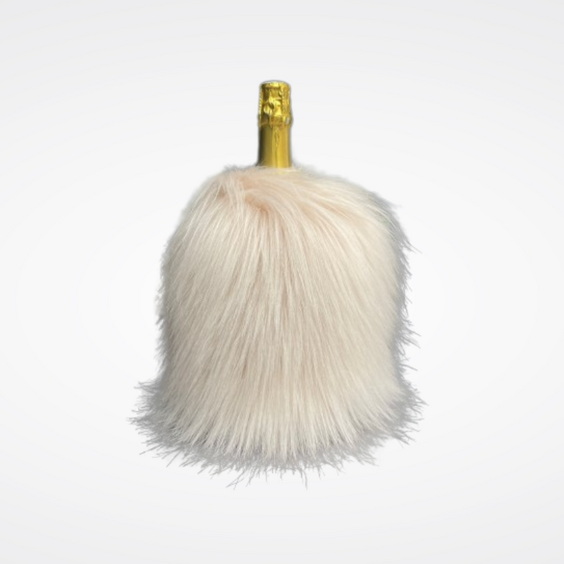 Faux fur bottle cover
