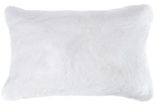 Coussin rectangle en fausse fourrure blanc Maison Prélonge