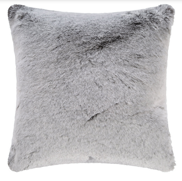 Housse de coussin carré en fausse fourrure couleur glacier Maison Prélonge