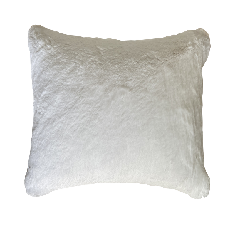 Housse de coussin carré en fausse fourrure couleur blanc Maison Prélonge