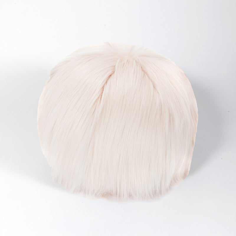 Coussin rond Snowball en fausse fourrure couleur himalaya blush Maison Prélonge