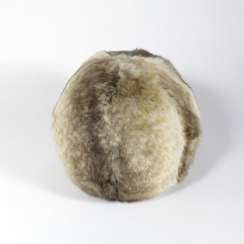 Coussin rond Snowball en fausse fourrure couleur monaco Maison Prélonge