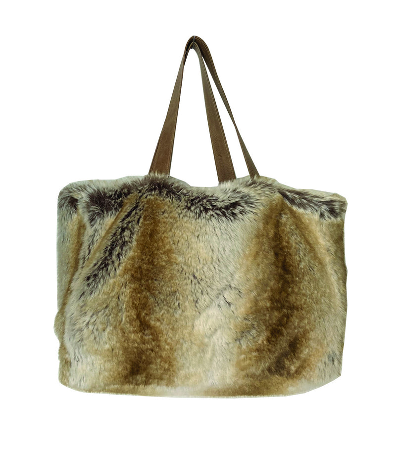 Sac cabas en fausse fourrure couleur monaco Maison Prélonge