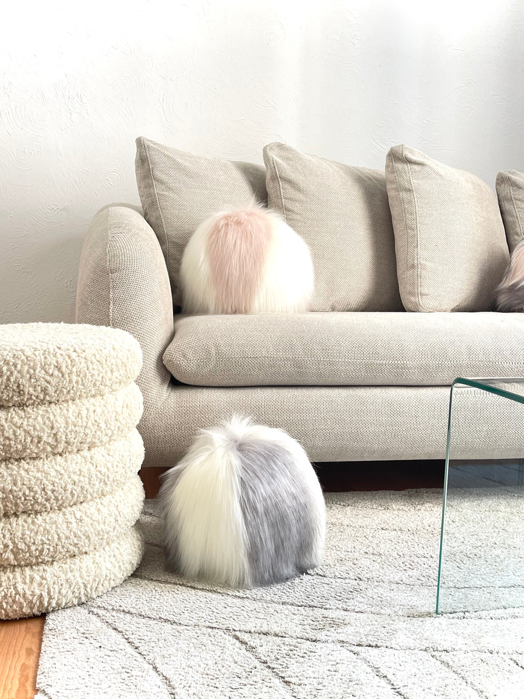 Snowball Bicolore en fausse fourrure - Taille M