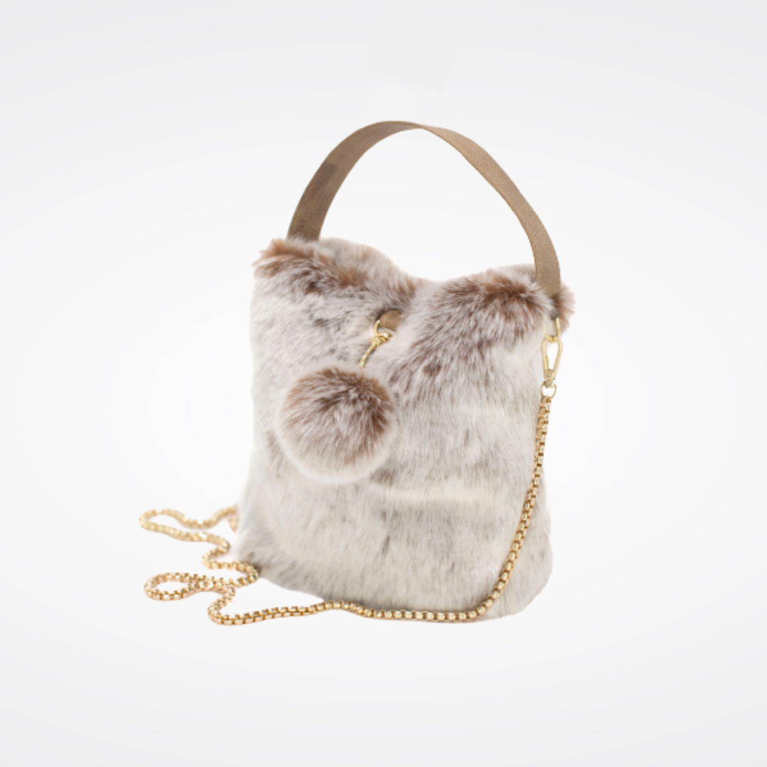 Petit sac en fausse fourrure châtaigne Maison Prélonge