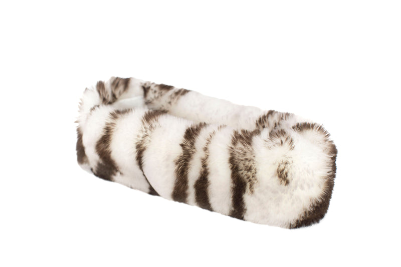 Bandeau en fausse fourrure couleur tigre blanc Maison Prélonge.