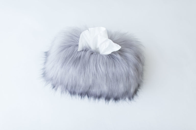 Faux fur tissue box cover - Rectangle