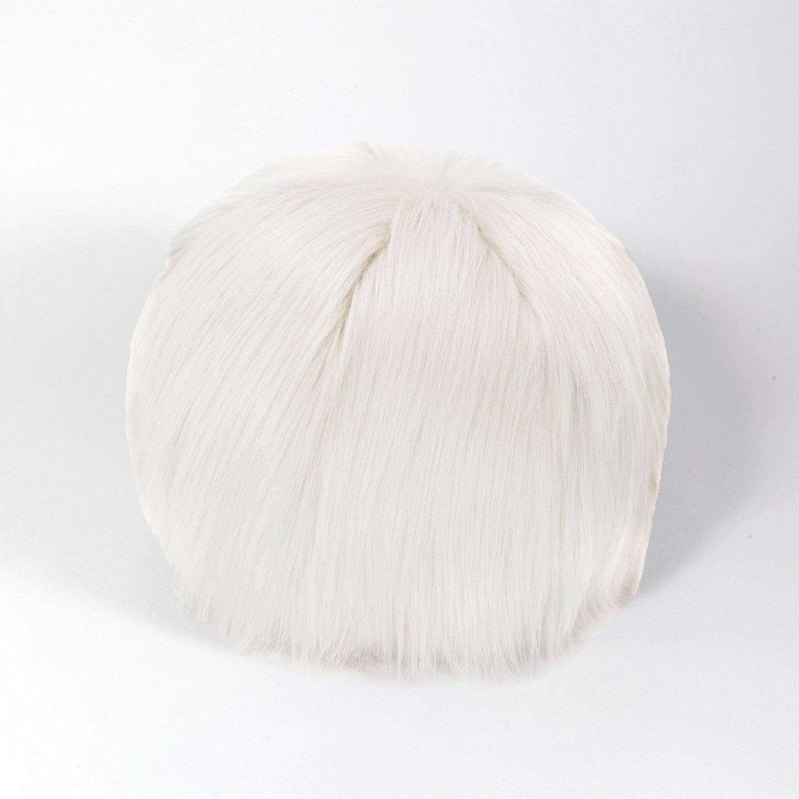 Coussin rond snowball couleur himalaya ivoire Maison Pélonge.