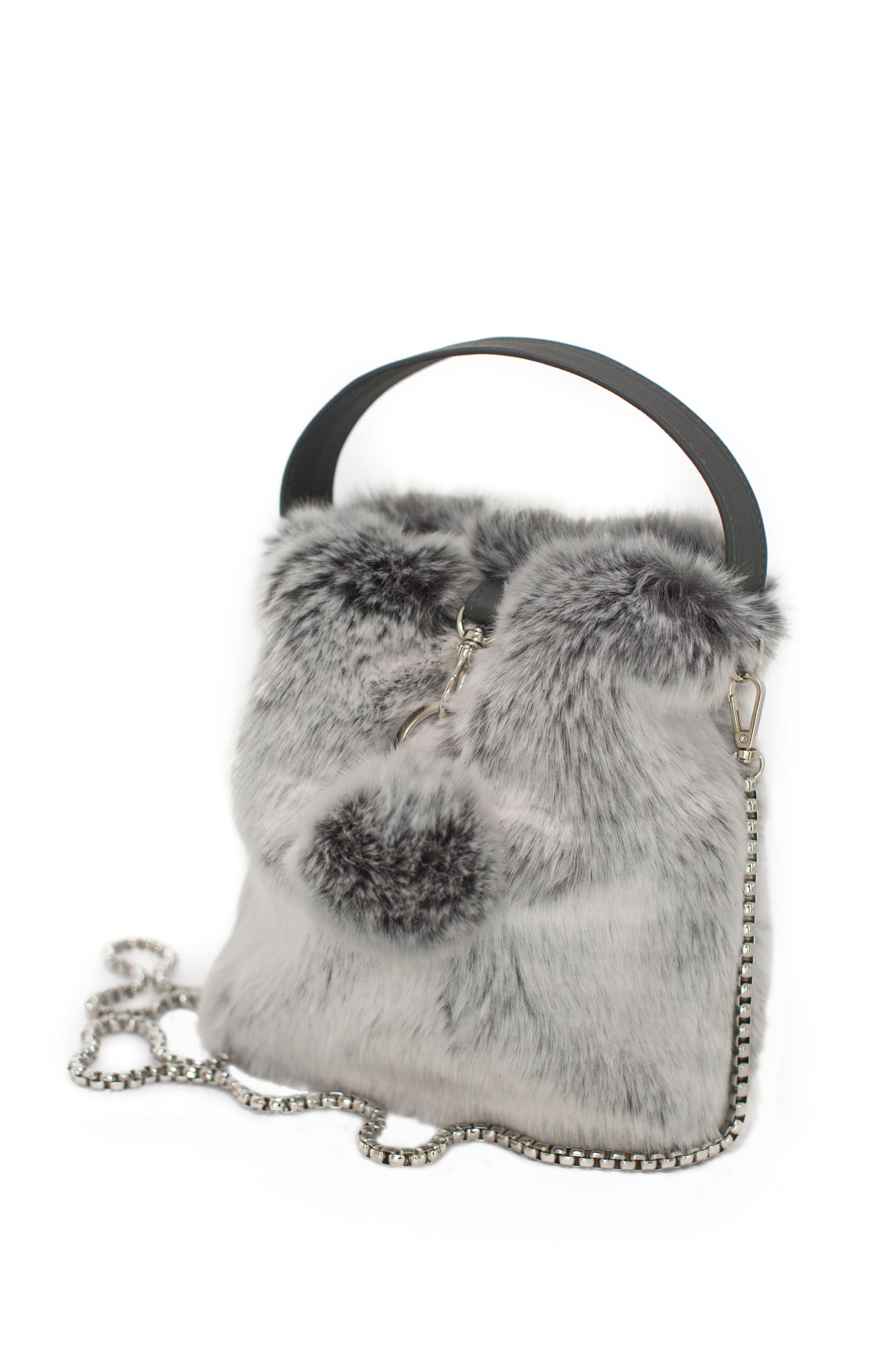 Petit sac en fausse fourrure glacier Maison Prélonge