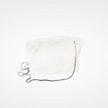 Sac pochette en fausse fourrure Maison Prélonge couleur blanc