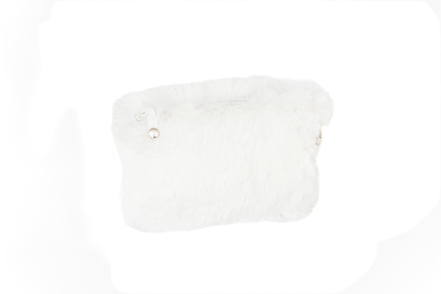Trousse en fausse fourrure couleur blanc Maison Prélonge